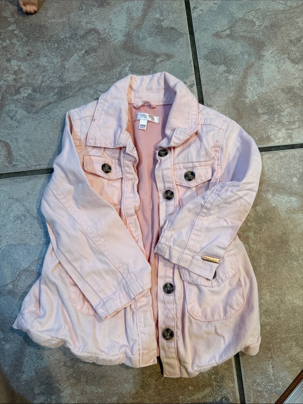 Kids Light Pink Jacket - Casual Button-Up Coat